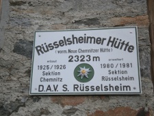 Bordje Russelheimer hutte